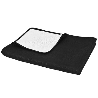 Double-sided Quilted Bedspread 170x210 cm Black and White