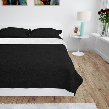 Double-sided Quilted Bedspread 220x240 cm Black and White