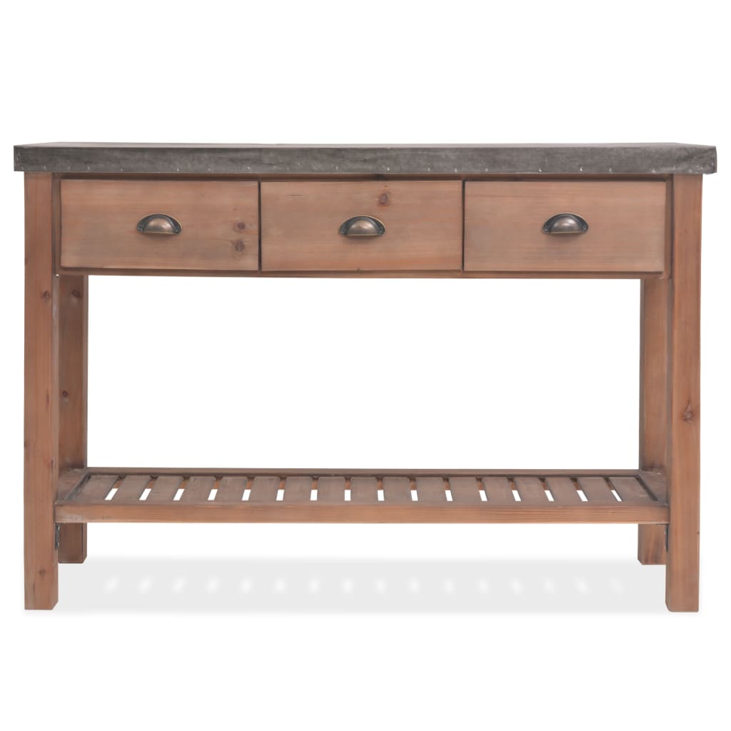 Console Table Solid Fir Wood 122x35x80 cm