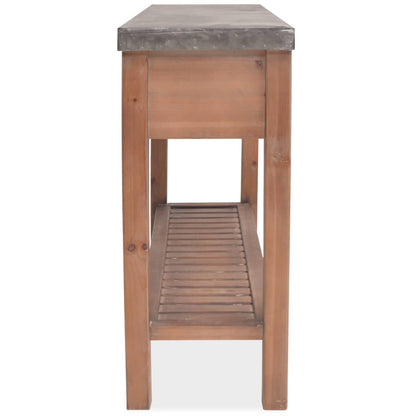 Console Table Solid Fir Wood 122x35x80 cm