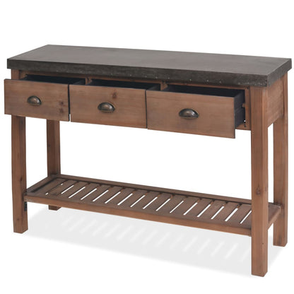 Console Table Solid Fir Wood 122x35x80 cm