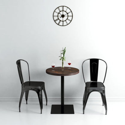 Bistro Table MDF and Steel Round 60x75 cm Dark Ash