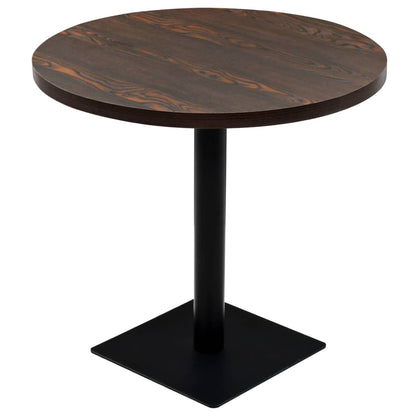 Bistro Table MDF and Steel Round 80x75 cm Dark Ash