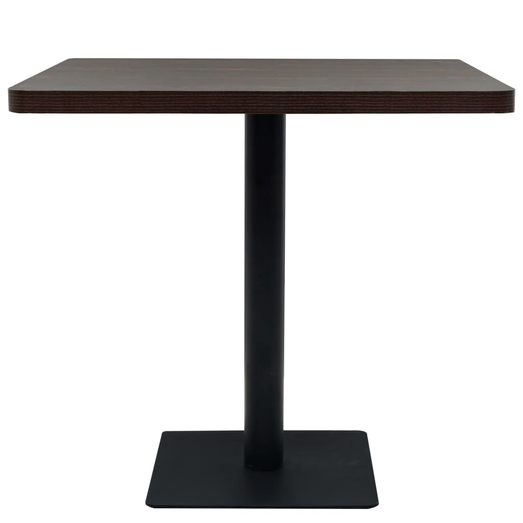 Bistro Table MDF and Steel Square 80x80x75 cm Dark Ash