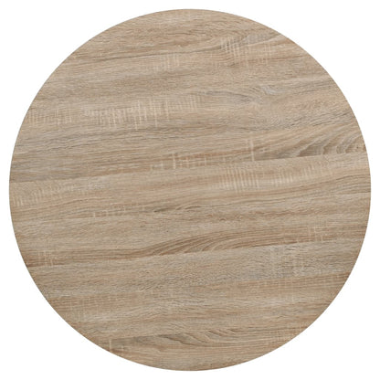 Bistro Table MDF and Steel Round 80x75 cm Oak Colour