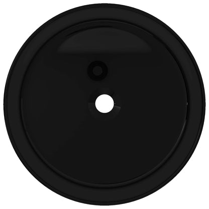 Basin Ceramic Round Black 40x15 cm