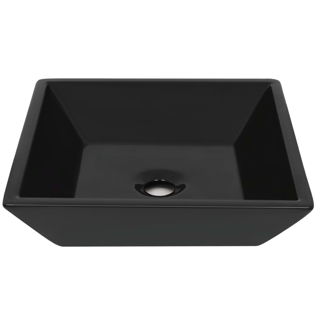 Basin Ceramic Square Black 41.5x41.5x12 cm