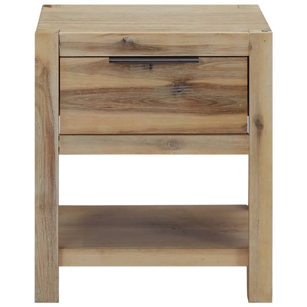 Nightstand with Drawer 40x30x48 cm Solid Acacia Wood