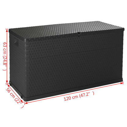 Garden Storage Box Anthracite 120x56x63 cm PP Rattan