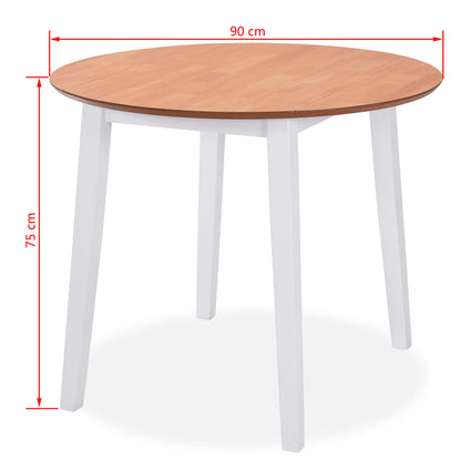 Dining Set 3 Pieces MDF and Rubberwood White