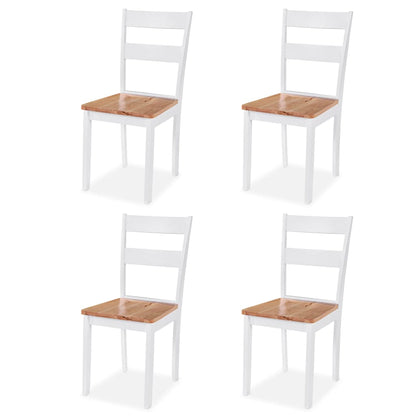 Dining Set 5 Pieces MDF and Rubberwood White