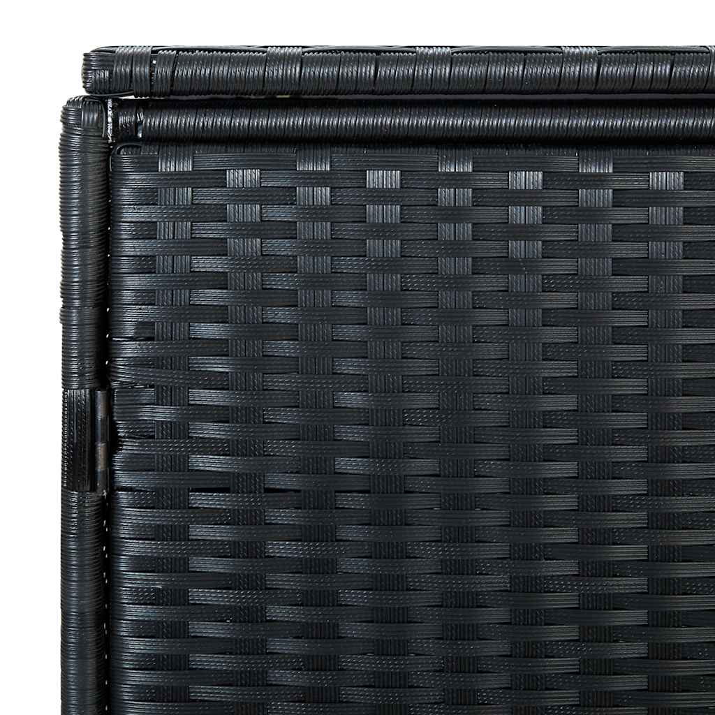 Double Wheelie Bin Shed Poly Rattan Black 148x80x111 cm