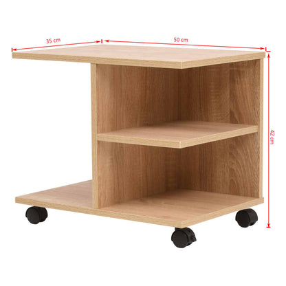 Rolling Shelf 50x35x42 cm Oak