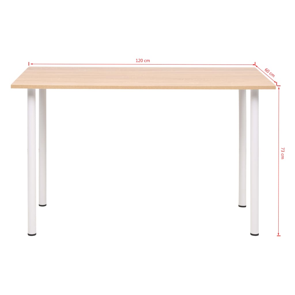 Dining Table 120x60x73 cm Oak and White