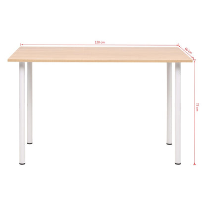 Dining Table 120x60x73 cm Oak and White