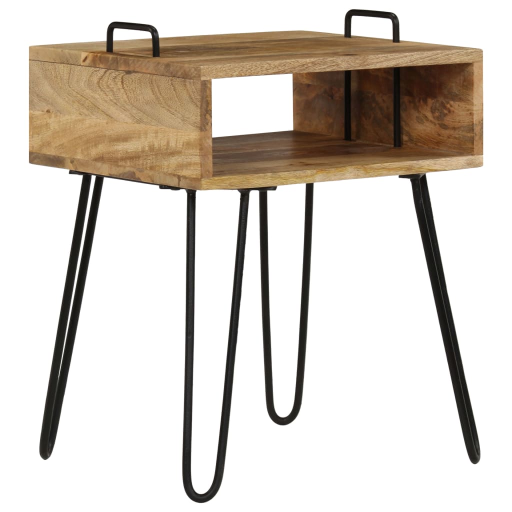 Bedside Table Solid Mango Wood 40x34x47 cm