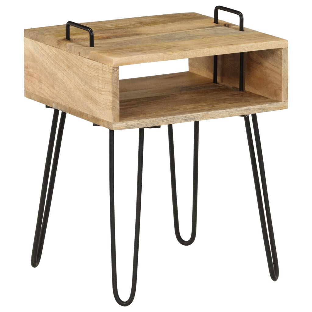 Bedside Table Solid Mango Wood 40x34x47 cm