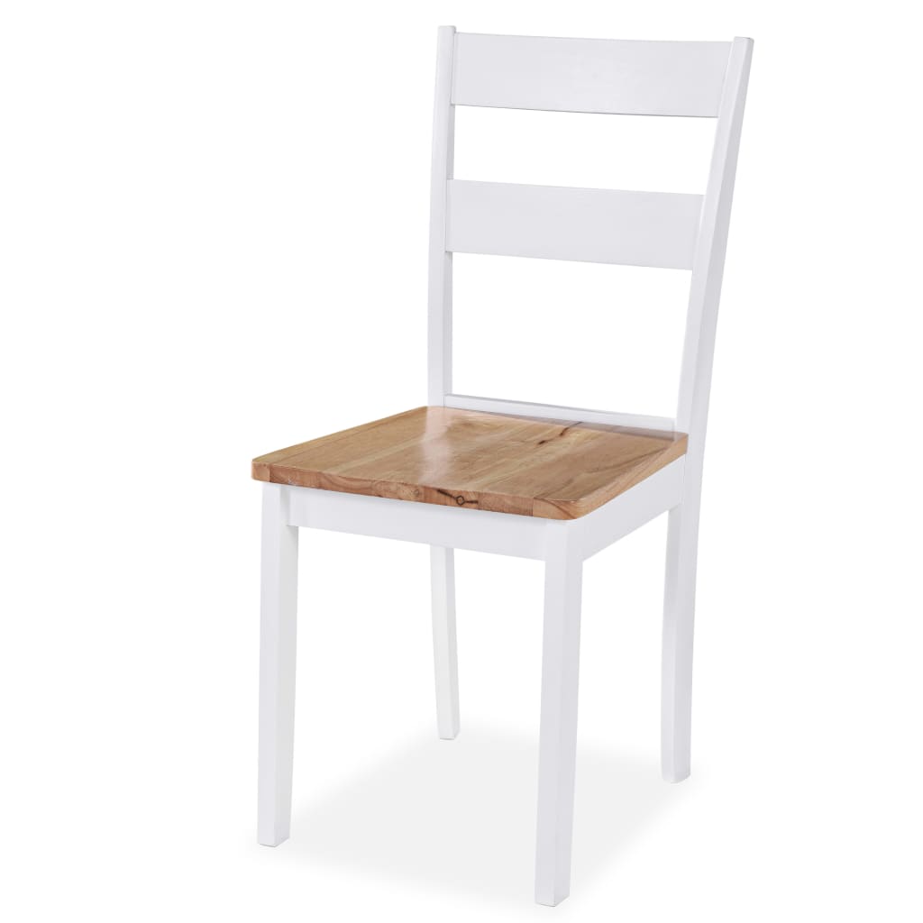 Dining Chairs 6 pcs White Solid Rubber Wood