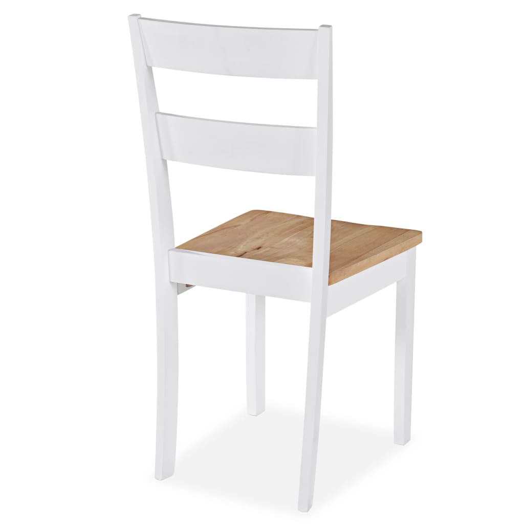 Dining Chairs 6 pcs White Solid Rubber Wood