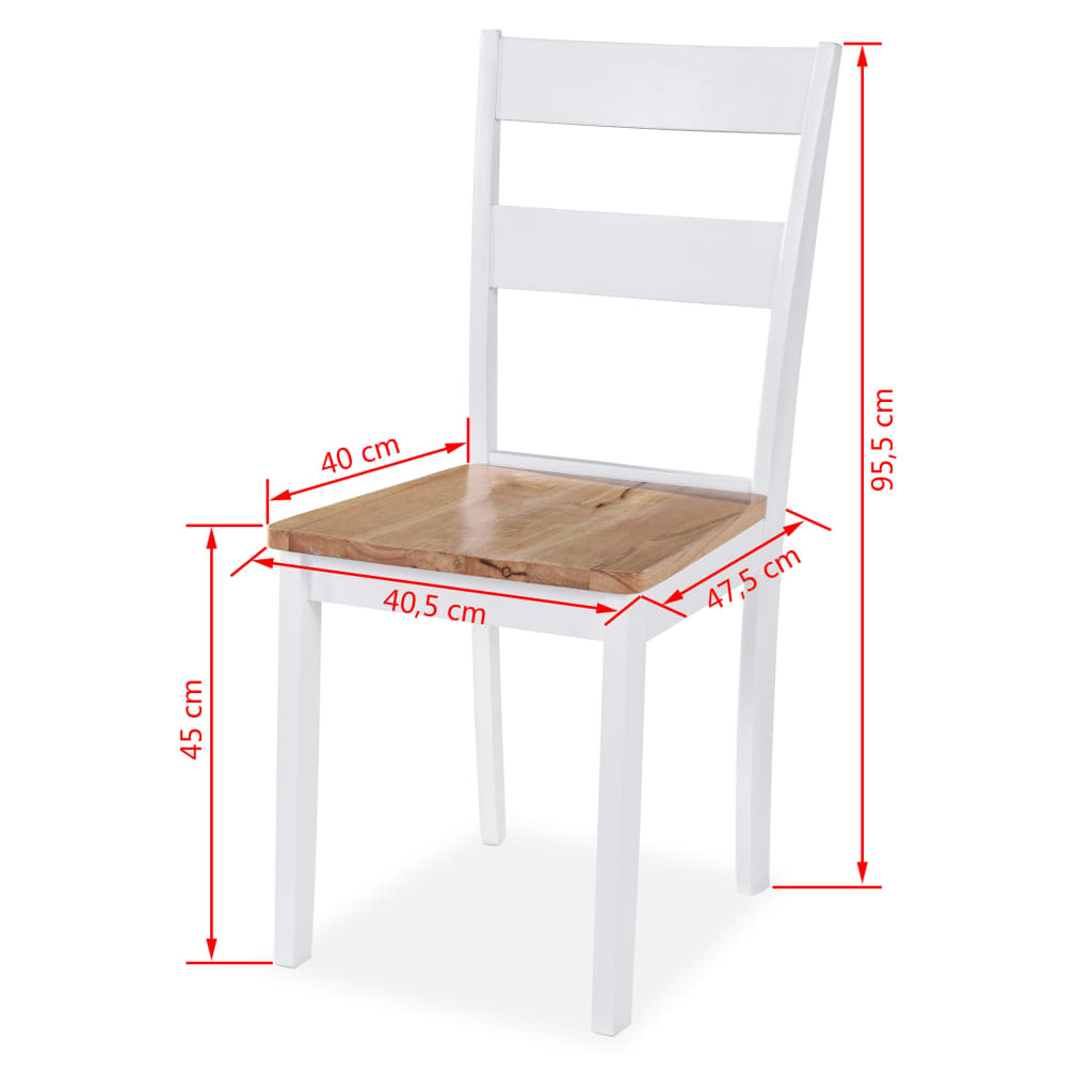 Dining Chairs 6 pcs White Solid Rubber Wood