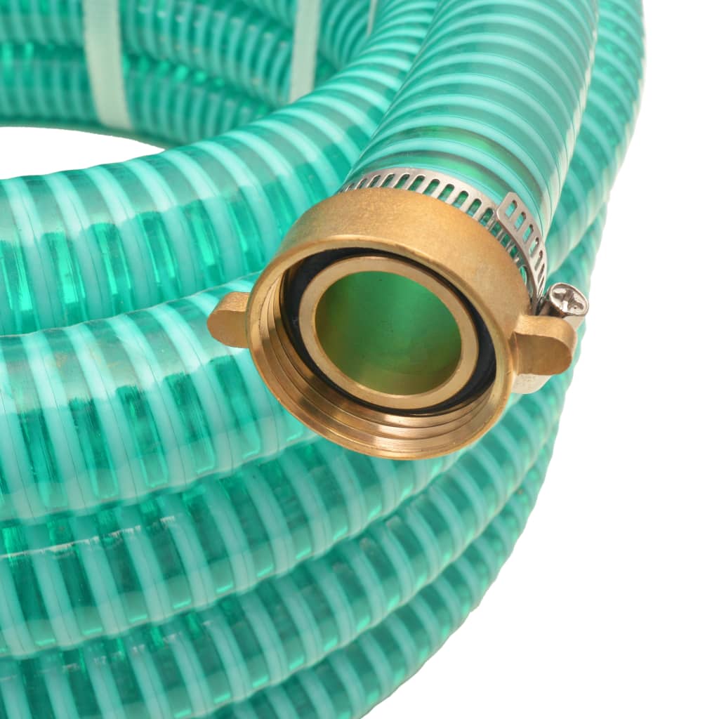 Suction Hose with Brass Connectors 7 m 25 mm Green