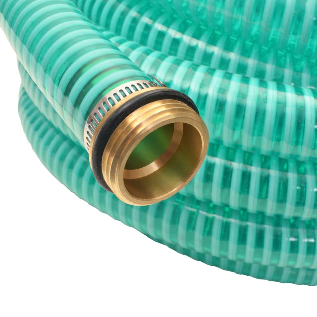 Suction Hose with Brass Connectors 7 m 25 mm Green