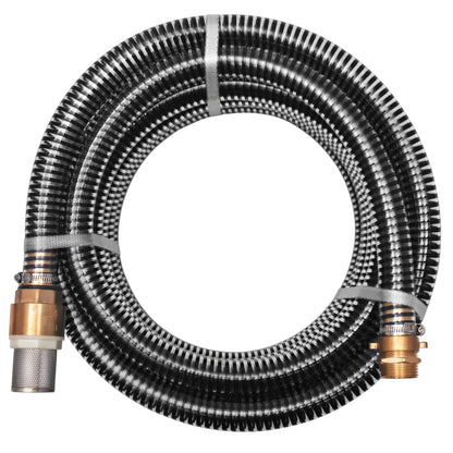 Suction Hose with Brass Connectors 7 m 25 mm Black