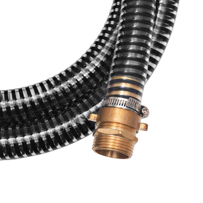 Suction Hose with Brass Connectors 7 m 25 mm Black