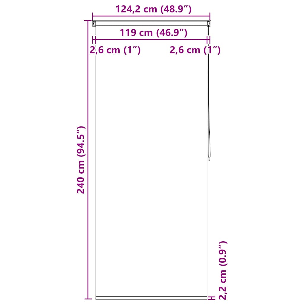 Shower Roller Blind 120x240 cm White