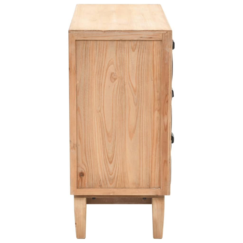 Drawer Cabinet Solid Fir Wood 80x36x75 cm