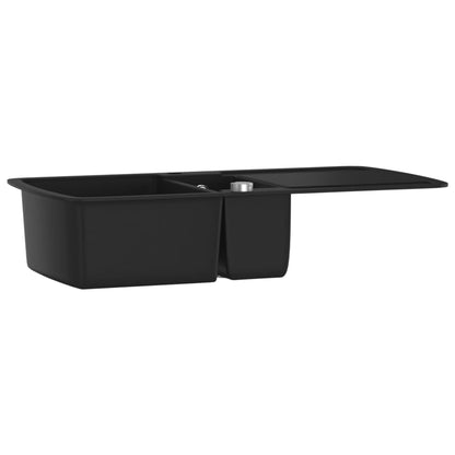 Granite Kitchen Sink Double Basin Black