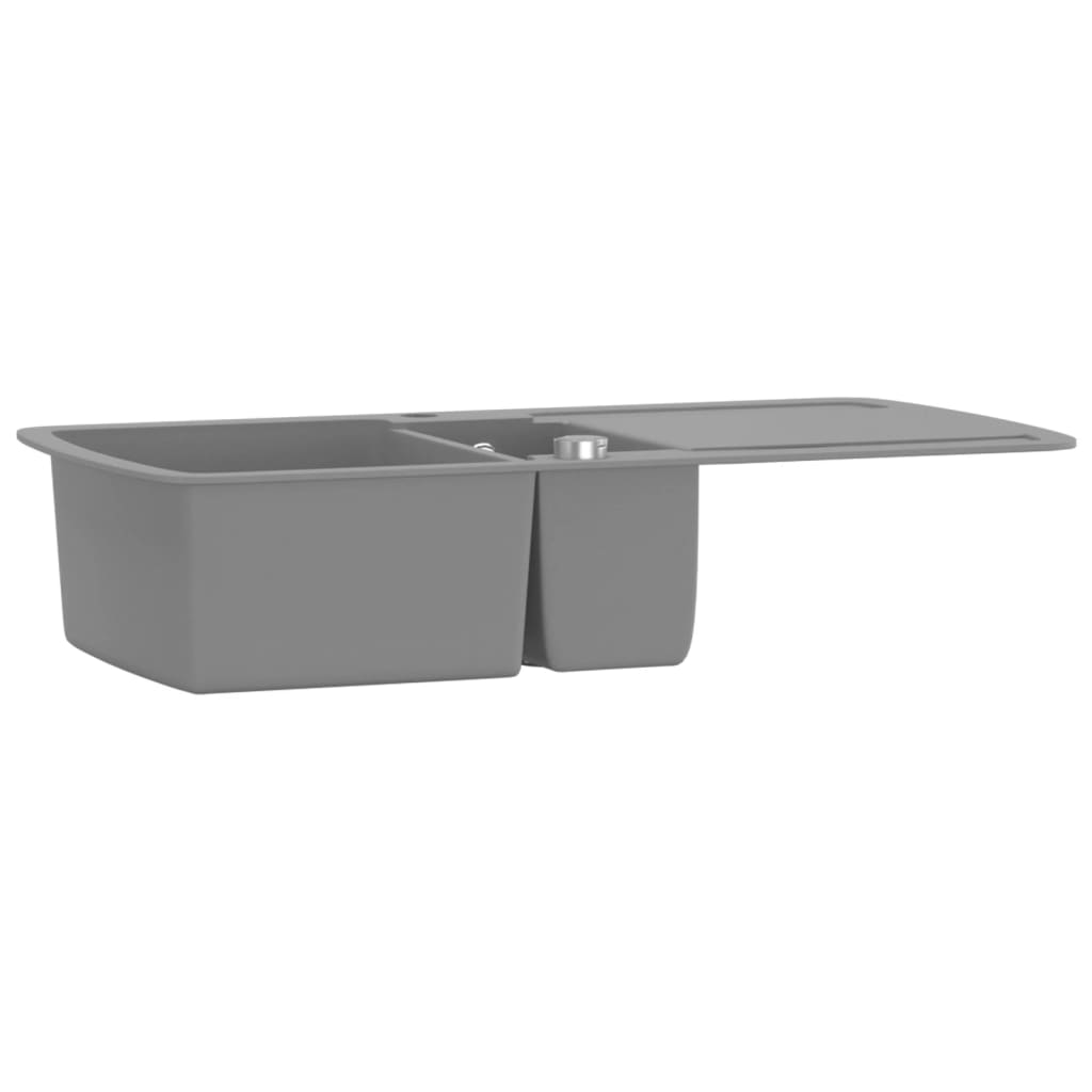 Granite Kitchen Sink Double Basin Grey