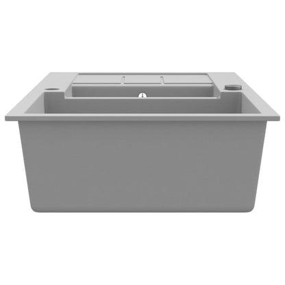 Granite Kitchen Sink Double Basin Grey