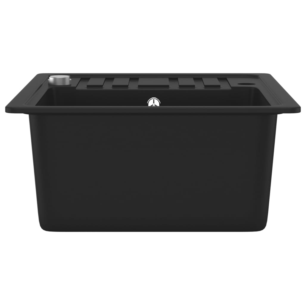 Granite Kitchen Sink Single Basin Black