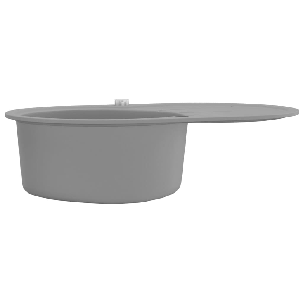 Granite Kitchen Sink Single Basin Oval Grey