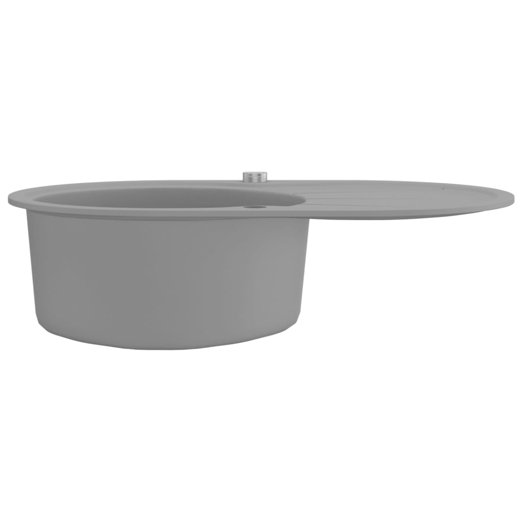 Granite Kitchen Sink Single Basin Oval Grey