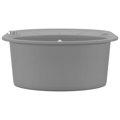 Granite Kitchen Sink Single Basin Oval Grey