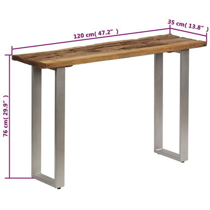 Console Table Reclaimed Wood and Steel 120x35x76 cm