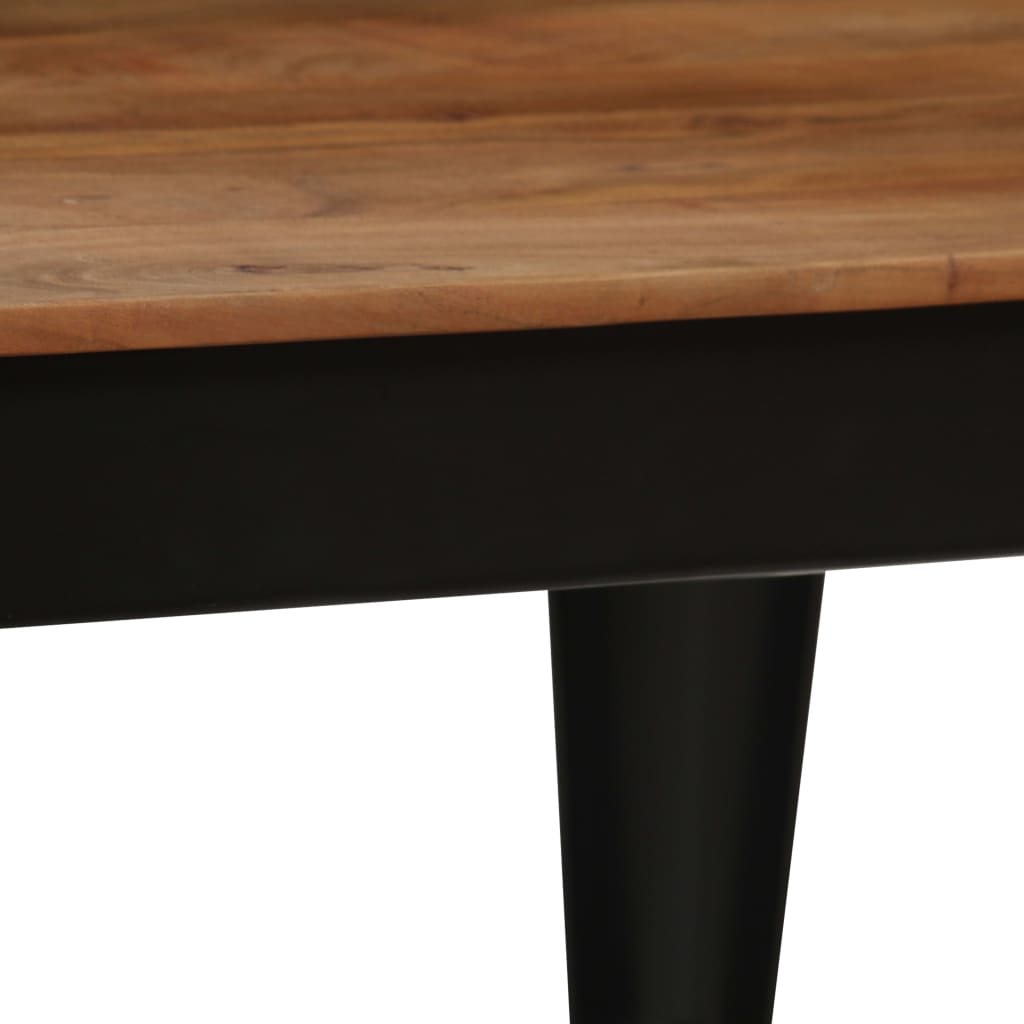 Dining Table Solid Acacia Wood and Steel 120x60x76 cm