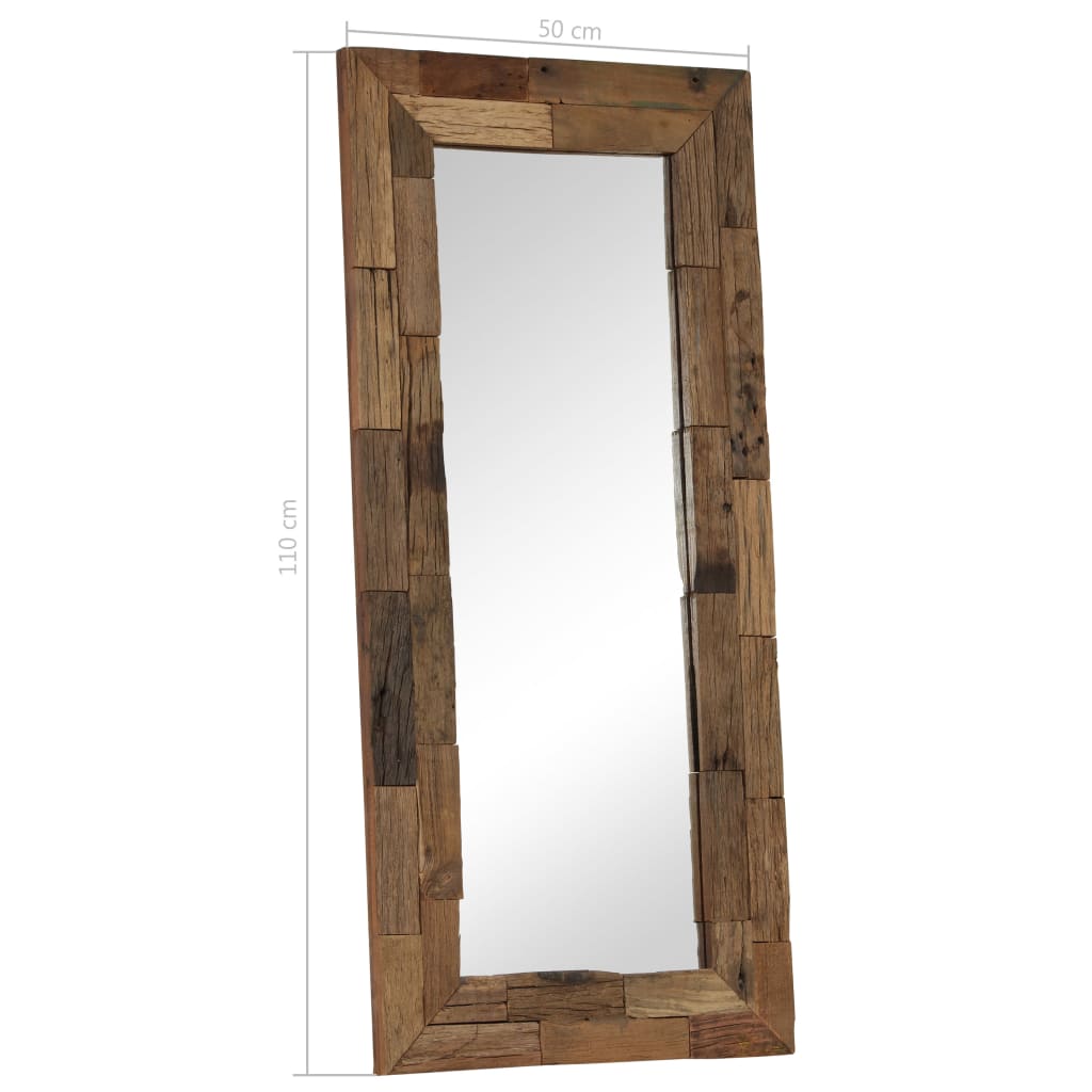 Mirror Solid Reclaimed Wood 50x110 cm