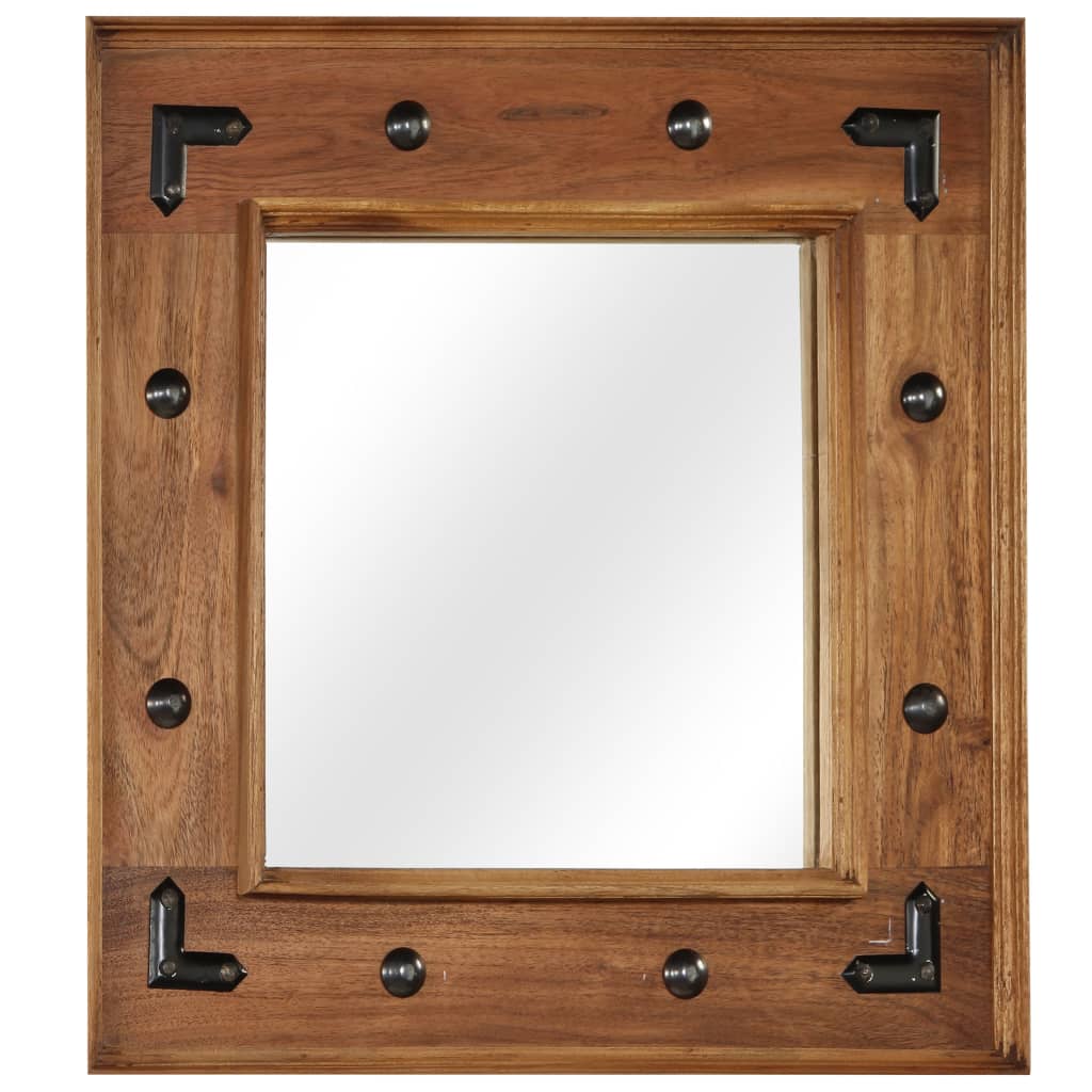 Mirror Solid Acacia Wood 50x50 cm