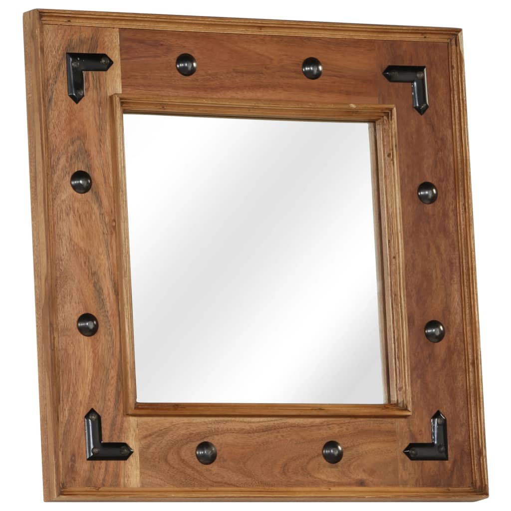 Mirror Solid Acacia Wood 50x50 cm