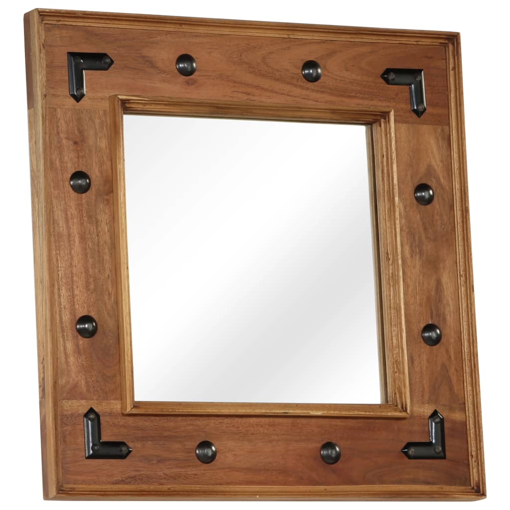 Mirror Solid Acacia Wood 50x50 cm