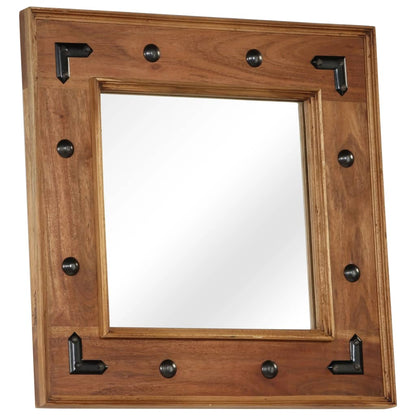 Mirror Solid Acacia Wood 50x50 cm