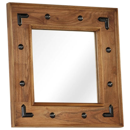 Mirror Solid Acacia Wood 50x50 cm