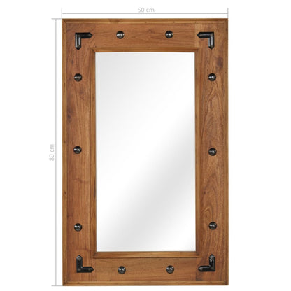 Mirror Solid Acacia Wood 50x80 cm