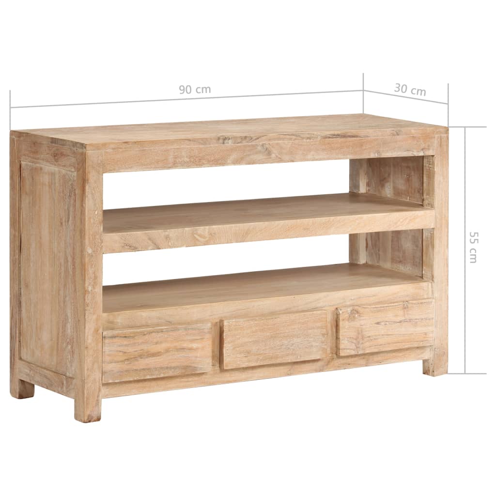 TV Cabinet Solid Acacia Wood 90x30x55 cm Light Brown