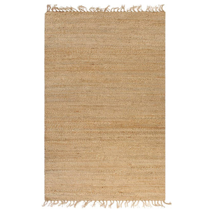 Hand-Woven Jute Area Rug 120x180 cm Natural