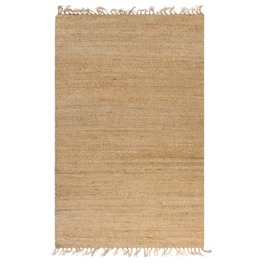Hand-Woven Jute Area Rug 120x180 cm Natural