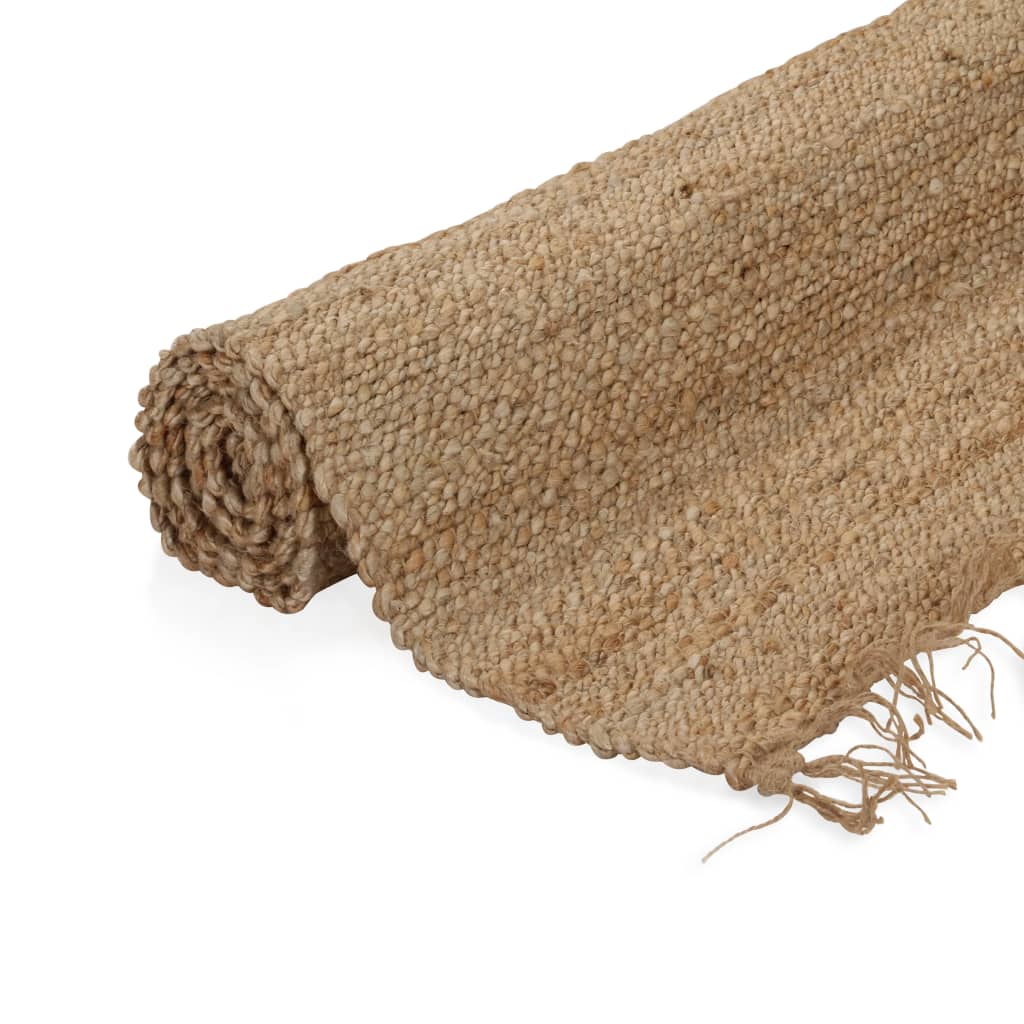 Hand-Woven Jute Area Rug 120x180 cm Natural